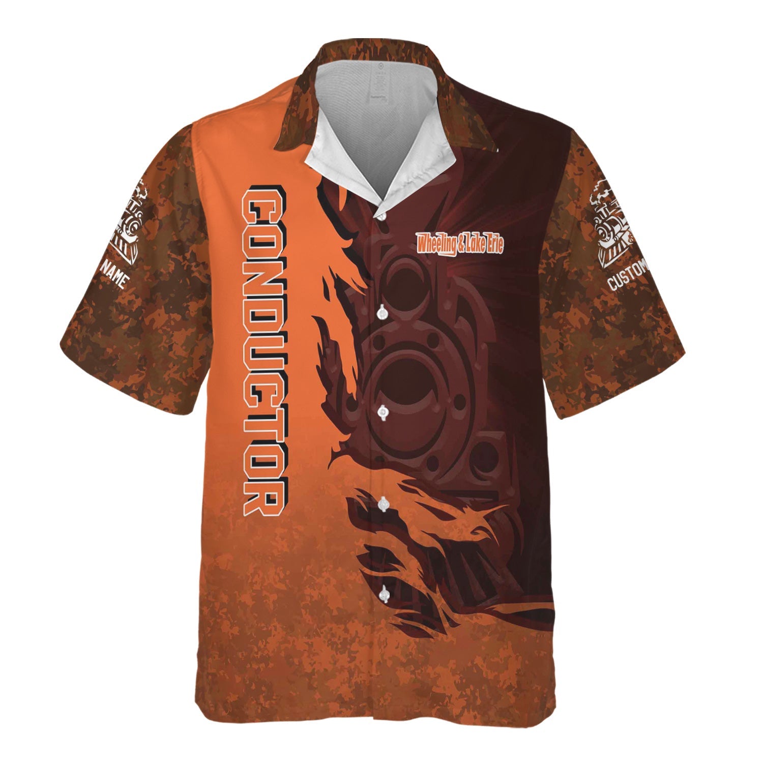 Railspirit Personalized Wheeling And Lake Erie Railroad Hawaiian Shirt Blazing Style with Custom Position Train Shirt