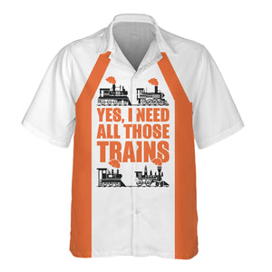 Railspirit Custom Name Wheeling And Lake Erie Railroad Hawaiian Shirt Yes I Need All Those Train Printed Shirt