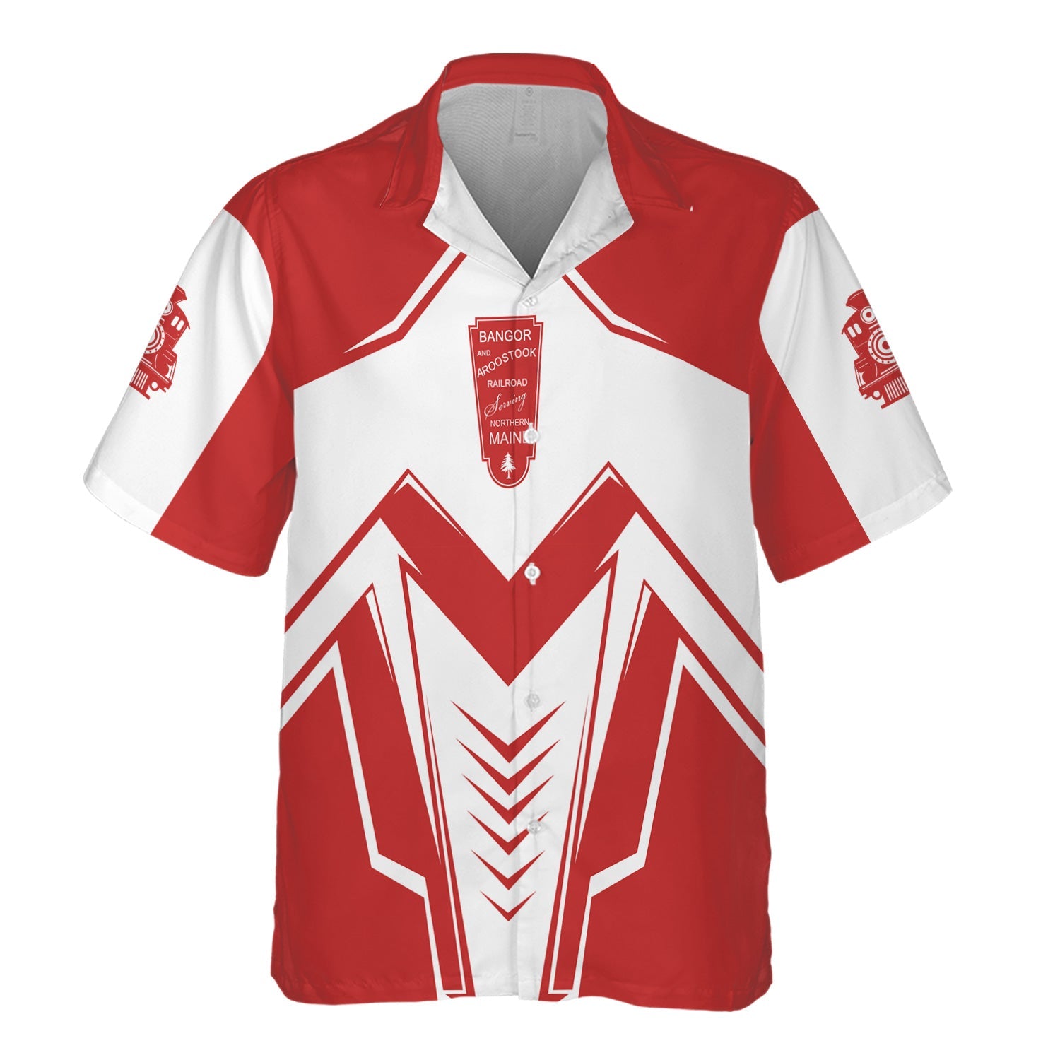 Railspirit Personalized Bangor And Aroostook Railroad Hawaiian Shirt Railway Trainspotter Style Shirt Gift Idea For Foamers