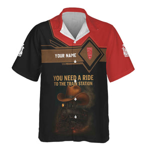 Railspirit Personalized Bangor And Aroostook Railroad Hawaiian Shirt You Need A Ride To The Train Station Shirt For Train Lovers