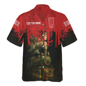 Railspirit Personalized Bangor And Aroostook Railroad Hawaiian Shirt Vintage Train Art Style Shirt For Locomotive Fans