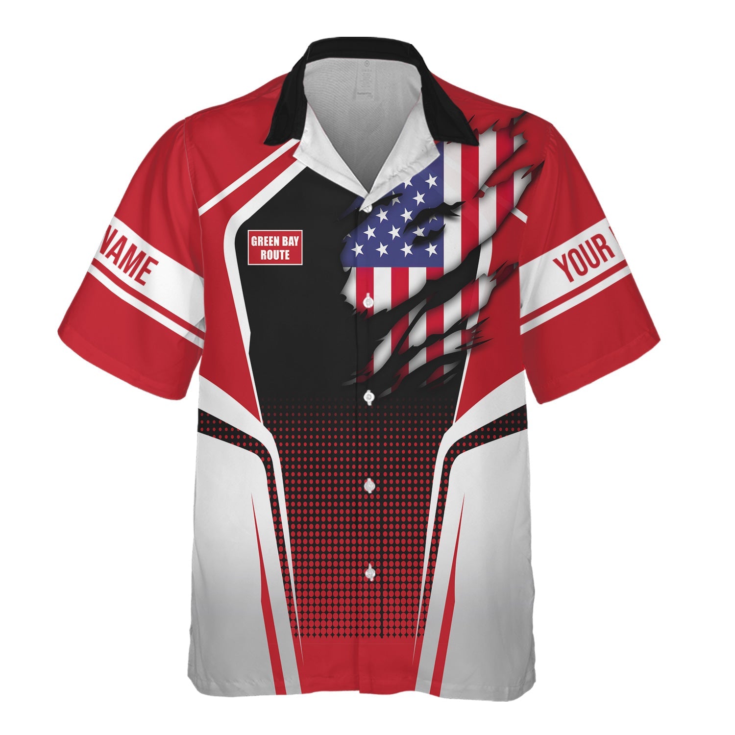 Railspirit Personalized Green Bay & Western Railroad Hawaiian Shirt American Eagle Vintage Train Shirt