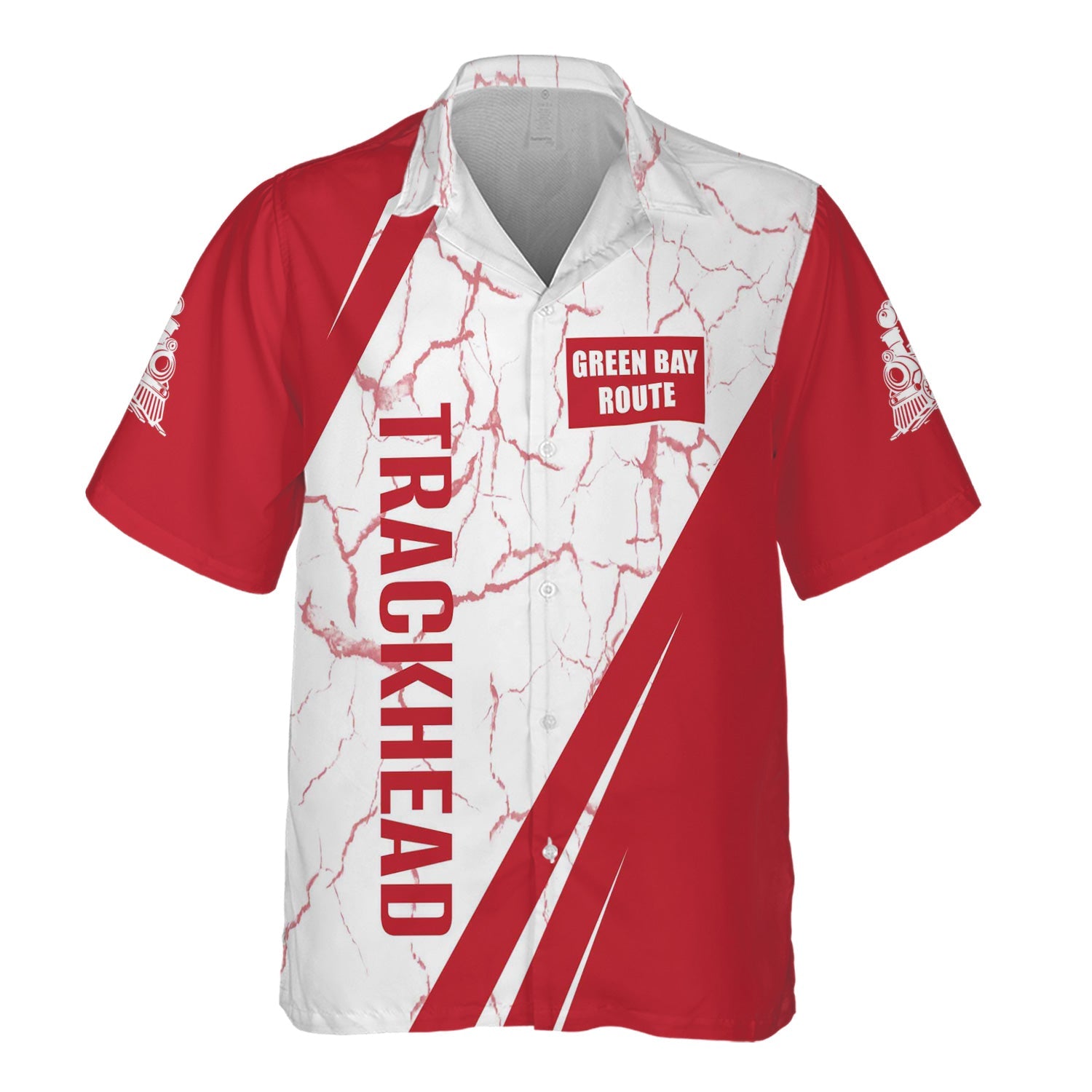 Railspirit Personalized Green Bay & Western Railroad Hawaiian Shirt Crackle Texture Style Shirt For Trackhead