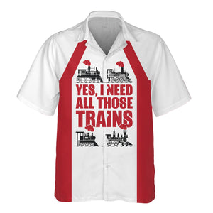 Railspirit Custom Name Green Bay & Western Railroad Hawaiian Shirt Yes I Need All Those Train Printed Shirt