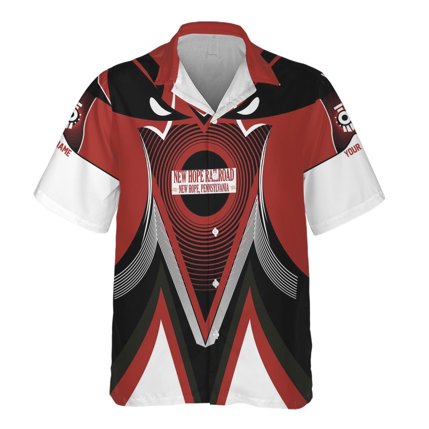 Railspirit Personalized New Hope Railroad Hawaiian Shirt Vibrant Graphic Pattern Shirt For Train Enthusiasts