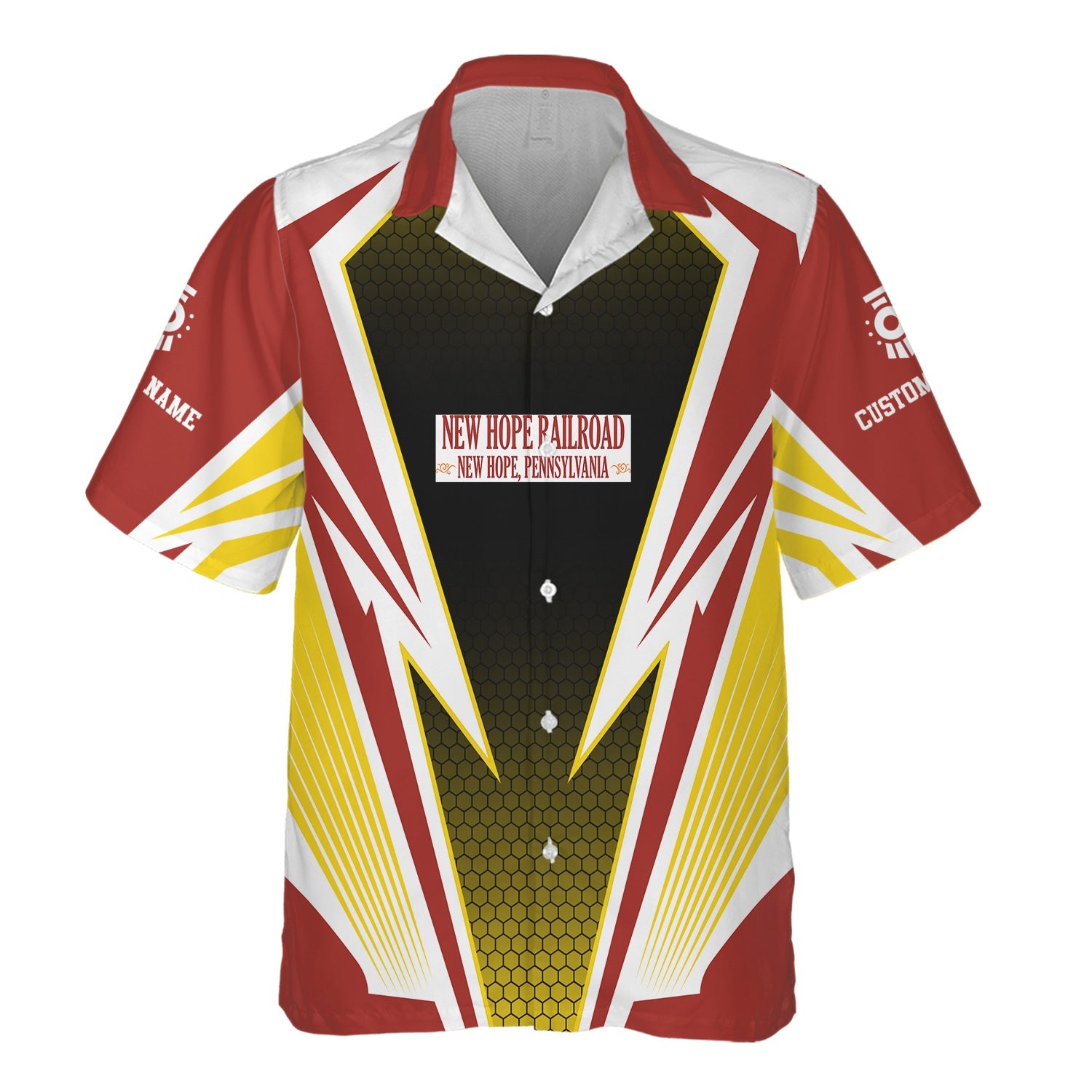 Railspirit Personalized New Hope Railroad Hawaiian Shirt Lightning Graphic Style Shirt Gift Idea For Train Lover