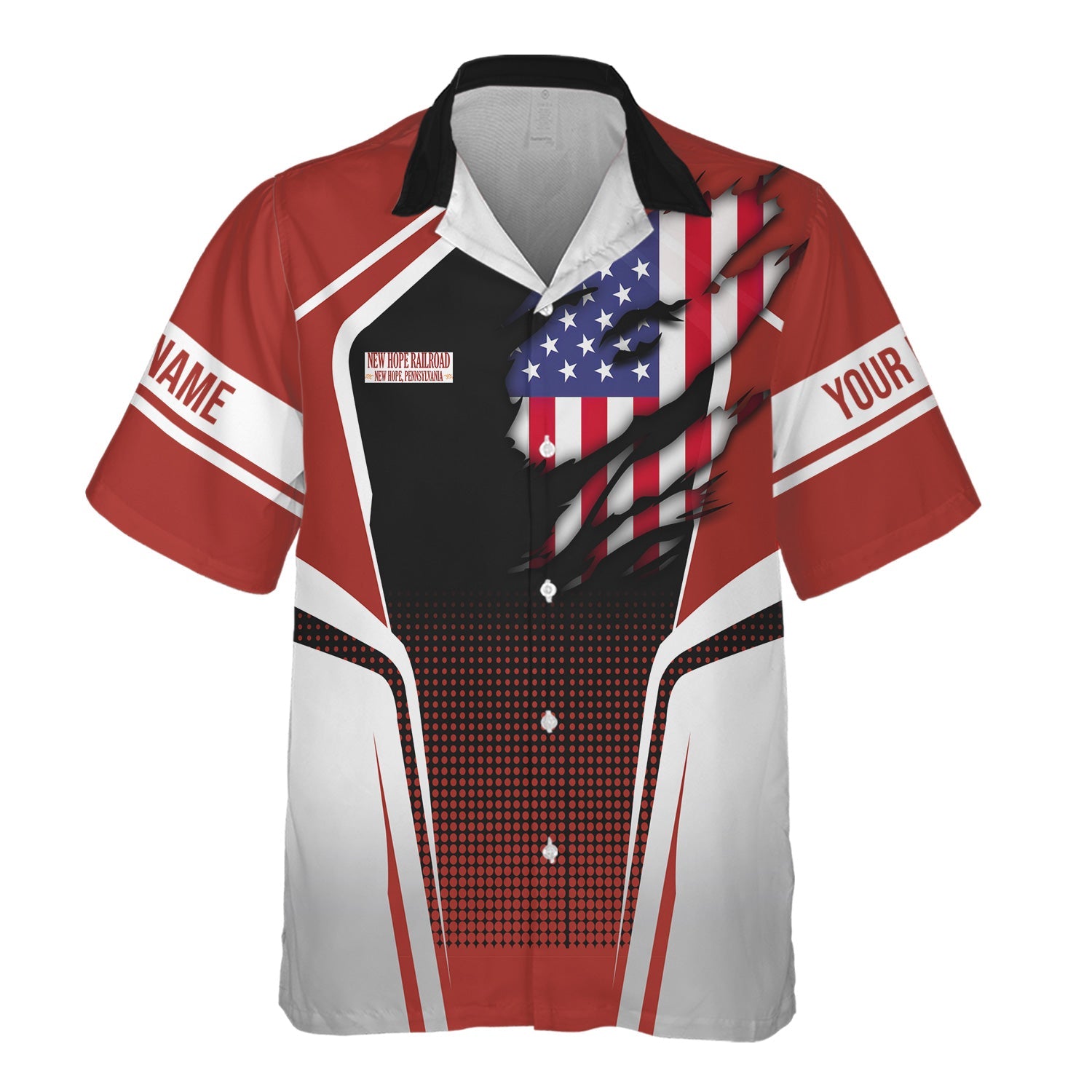 Railspirit Personalized New Hope Railroad Hawaiian Shirt American Eagle Vintage Train Shirt