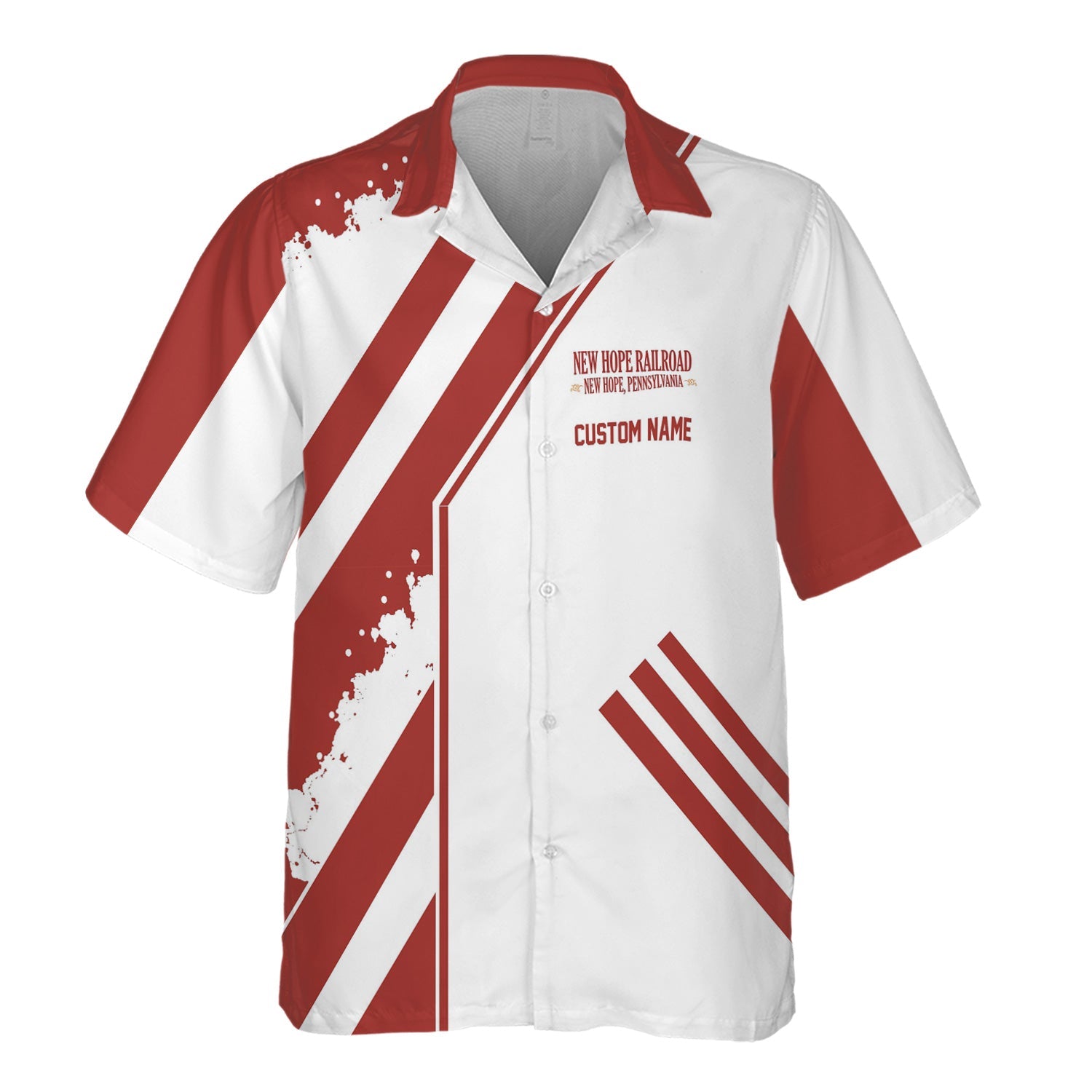 Railspirit Personalized New Hope Railroad Hawaiian Shirt Locomotive Design Train Shirt for Train Enthusiast