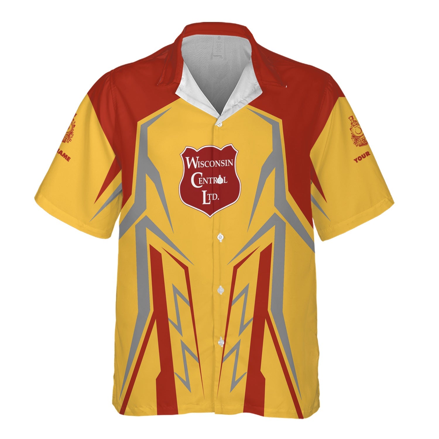 Railspirit Personalized Wisconsin Central Ltd Railroad Hawaiian Shirt Futuristic Design with Custom Job Train Shirt