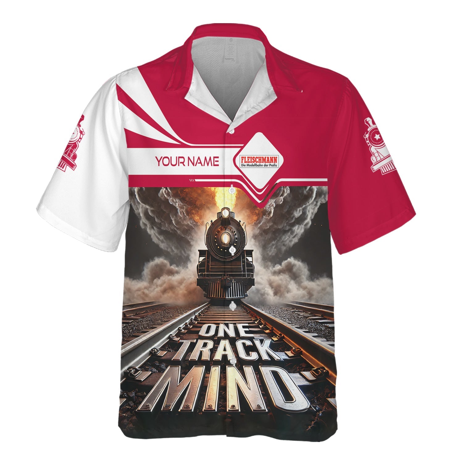 Railspirit Personalized Fleischmann And Western Railroad Hawaiian Shirt One Track Mind Train Printed Shirt