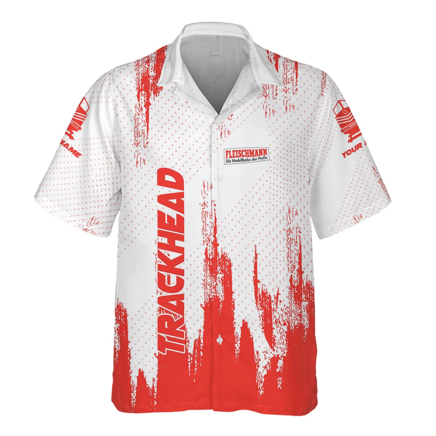 Railspirit Personalized Fleischmann And Western Railroad Hawaiian Shirt Paint Impact Design Train Shirt for Trackhead