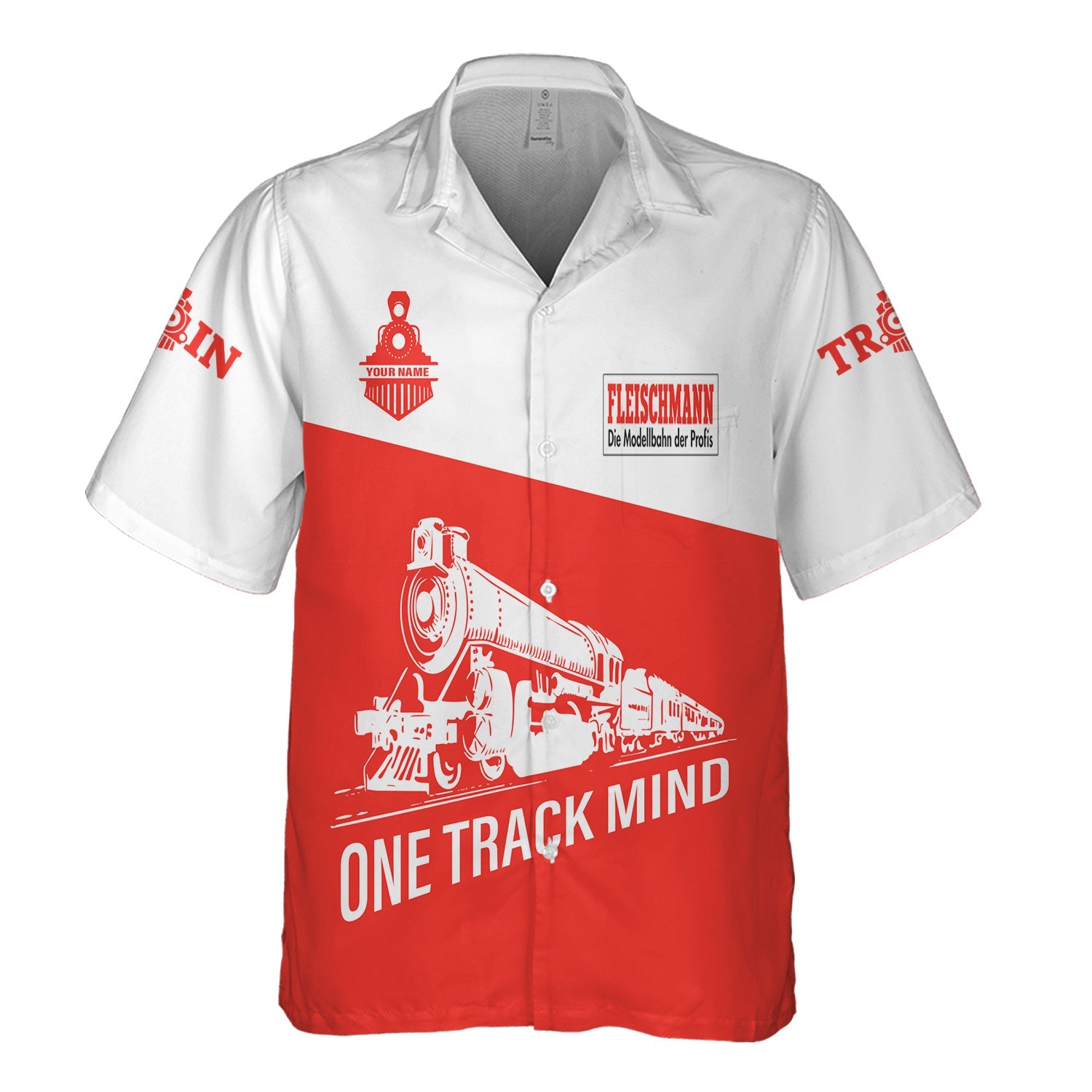 Railspirit Personalized Fleischmann And Western Railroad Hawaiian Shirt One Track Mind Unisex Train Shirt Gift Idea For Train Lover