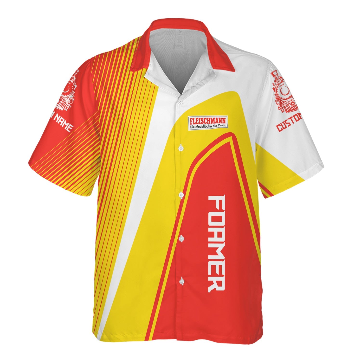 Railspirit Personalized Fleischmann And Western Railroad Hawaiian Shirt Vibrant Striking Style Shirt For Rail Enthusiasts