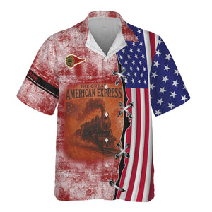 Railspirit Personalized Western Maryland Railway Hawaiian Shirt Retro American Express Train With USA Flag Shirt