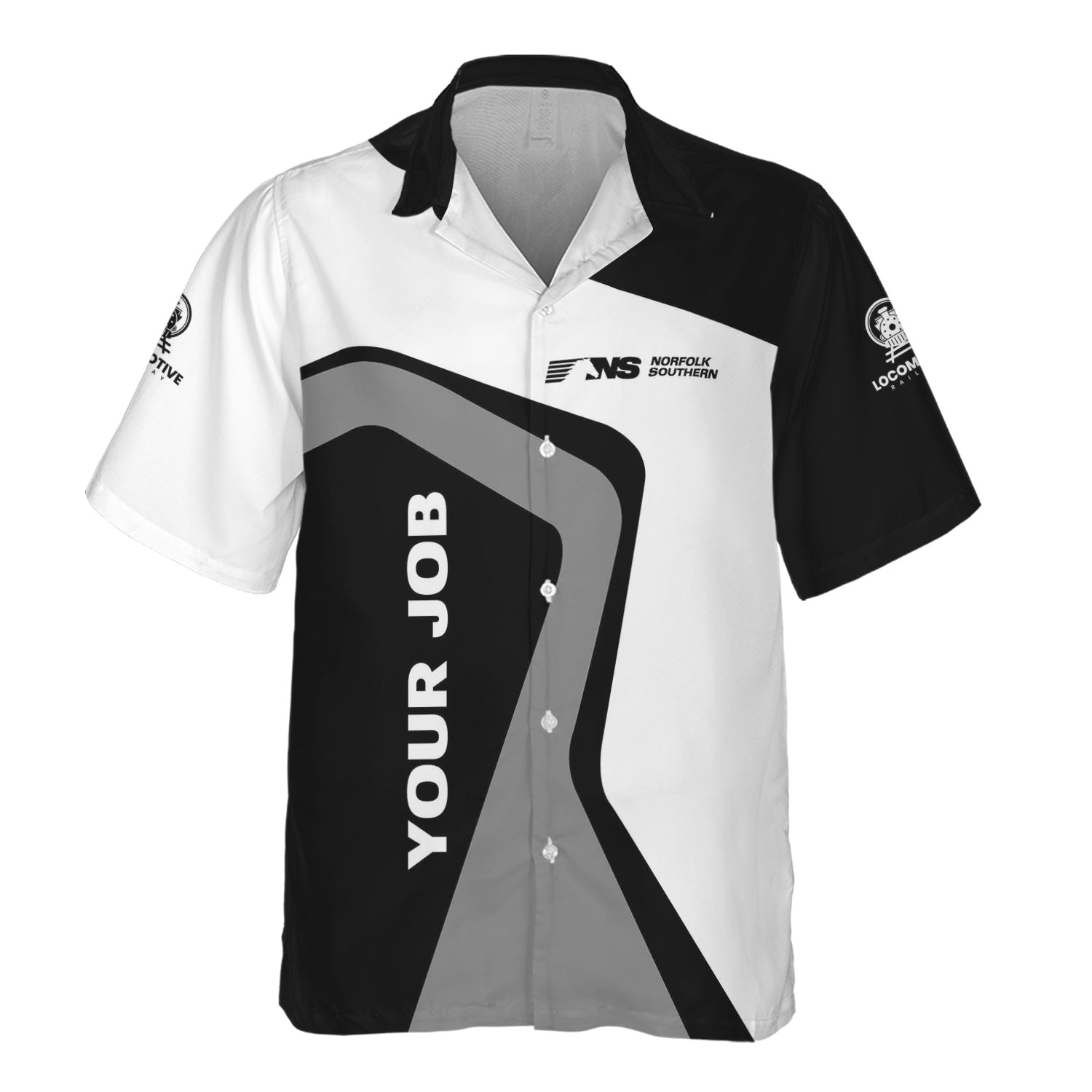 Railspirit Personalized Norfolk Southern Railway Hawaiian Shirt Unique Design with Custom Job Position Train Shirt