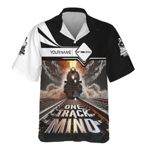 Railspirit Personalized Norfolk Southern Railway Hawaiian Shirt One Track Mind Train Printed Shirt