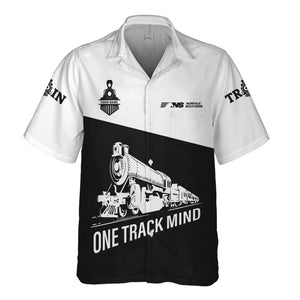 Railspirit Personalized Norfolk Southern Railway Hawaiian Shirt One Track Mind Unisex Train Shirt Gift Idea For Train Lover