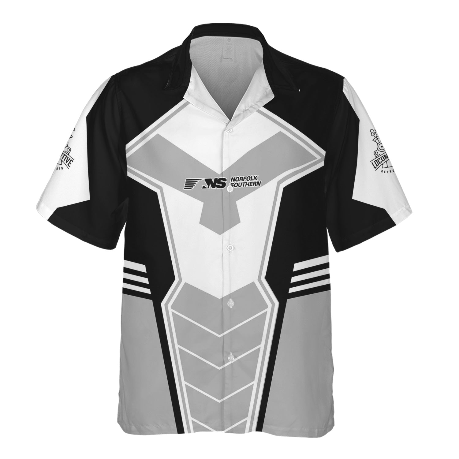 Railspirit Personalized Norfolk Southern Railway Hawaiian Shirt Engine-Inspired Style Train Shirt for Railroad Fanatic