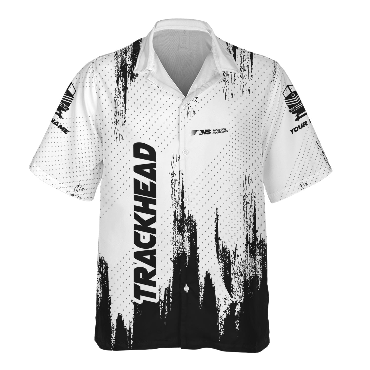 Railspirit Personalized Norfolk Southern Railway Hawaiian Shirt Paint Impact Design Train Shirt for Trackhead