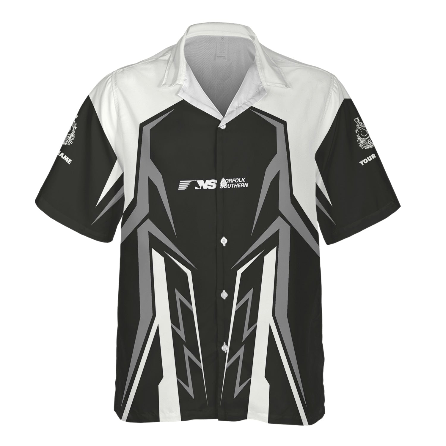 Railspirit Personalized Norfolk Southern Railway Hawaiian Shirt Futuristic Design with Custom Job Train Shirt
