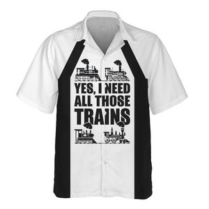 Railspirit Custom Name Norfolk and Western Railway Hawaiian Shirt Yes I Need All Those Train N&W Printed Shirt