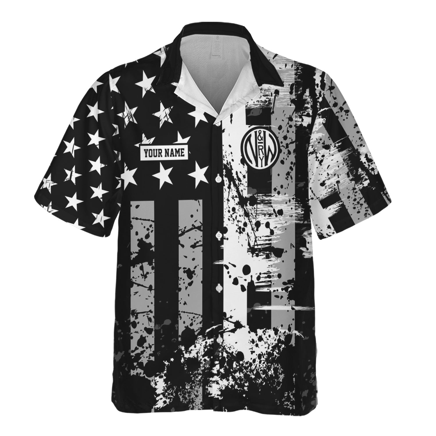 Railspirit Personalized Norfolk and Western Railway Hawaiian Shirt Artistic Paint American Flag Style N&W Train Shirt