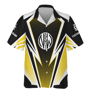 Railspirit Personalized Norfolk and Western Railway Hawaiian Shirt Lightning Graphic Style N&W Shirt Gift Idea For Train Lover