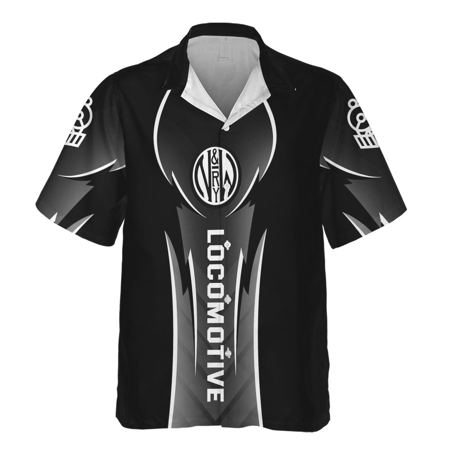 Railspirit Personalized Norfolk and Western Railway Hawaiian Shirt Striking Line Style N&W Train Shirt For Locomotive Lovers