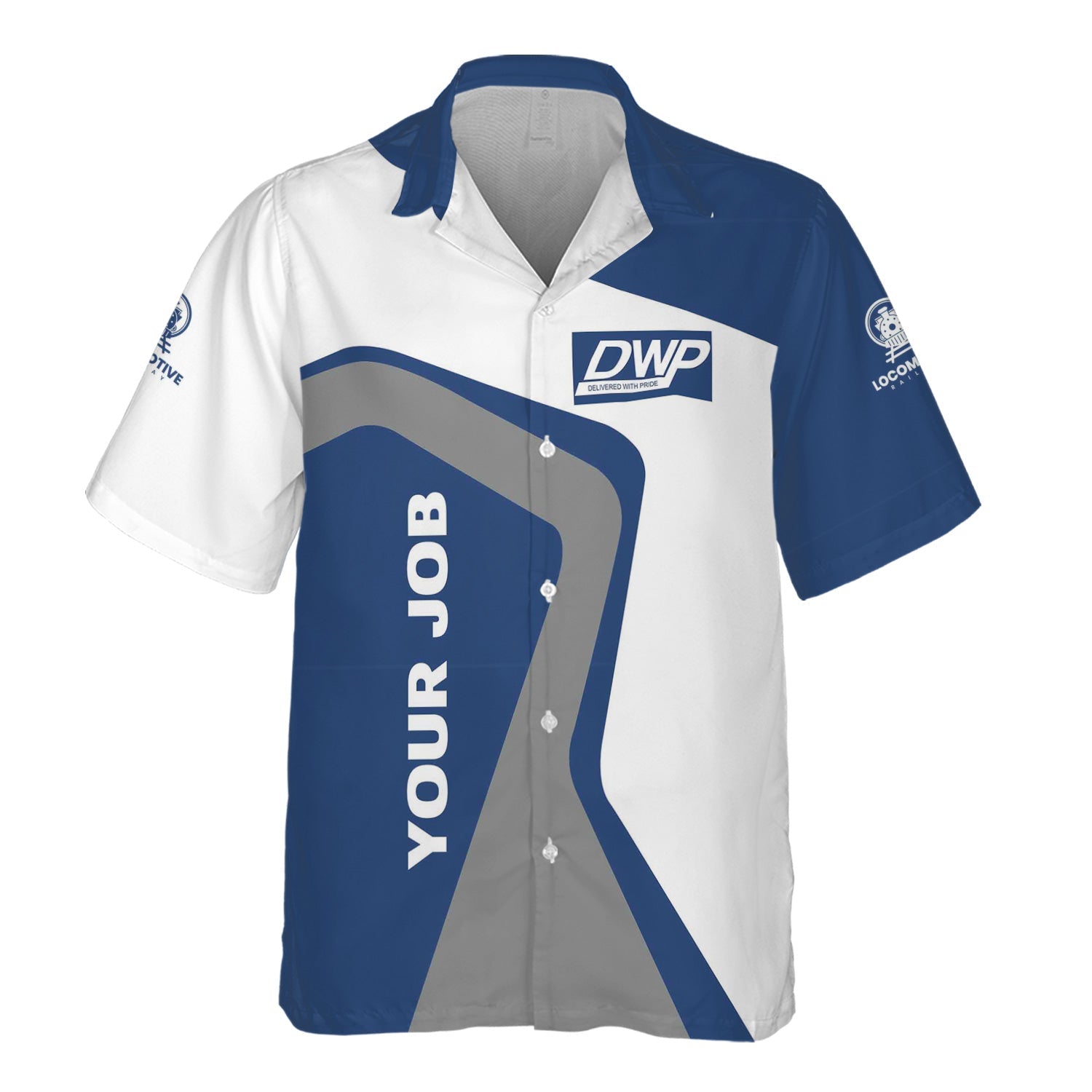 Railspirit Personalized Duluth, Winnipeg and Pacific Railway Hawaiian Shirt Unique Design with Custom Job Position Train Shirt