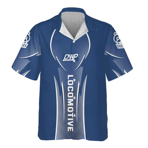 Railspirit Personalized Duluth, Winnipeg and Pacific Railway Hawaiian Shirt Striking Line Style Train Shirt For Locomotive Lovers