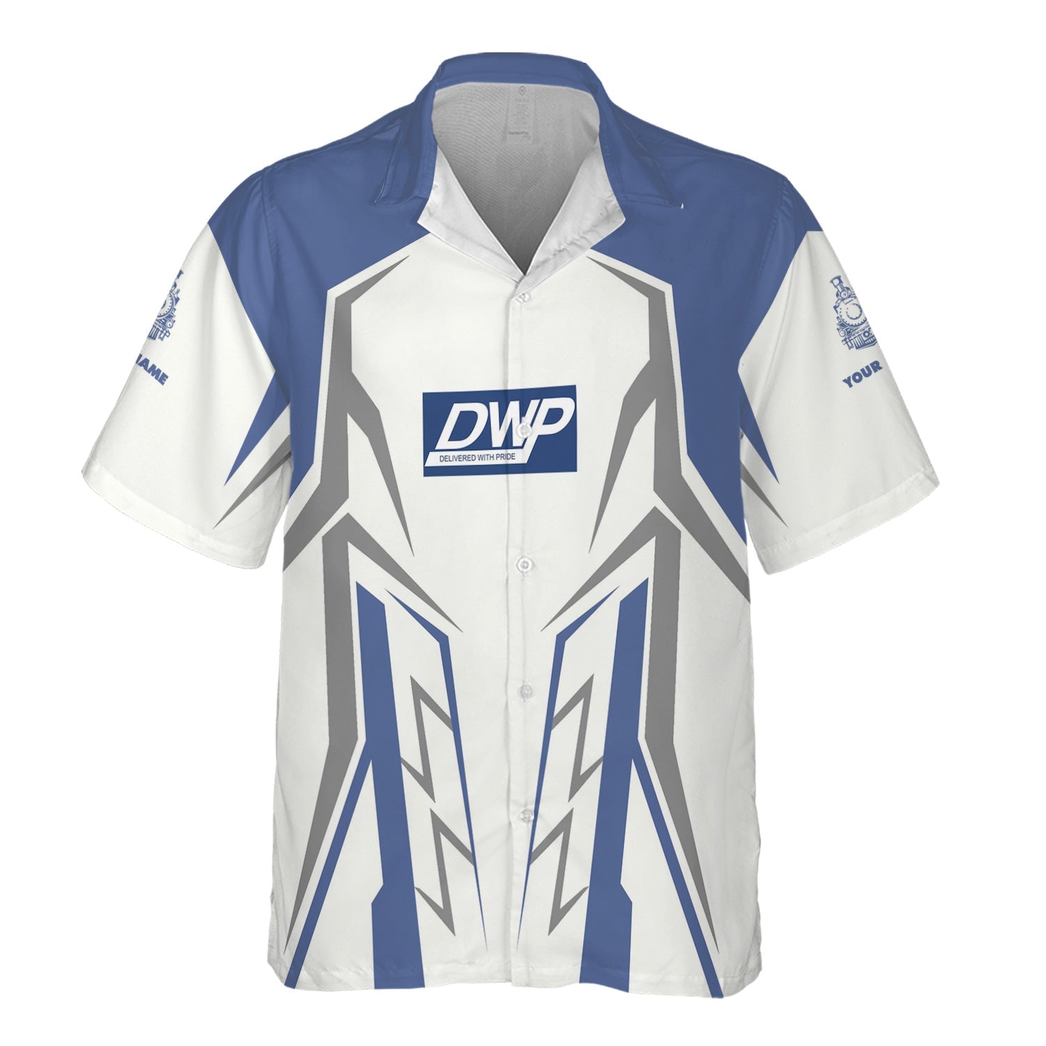 Railspirit Personalized Duluth, Winnipeg and Pacific Railway Hawaiian Shirt Futuristic Design with Custom Job Train Shirt