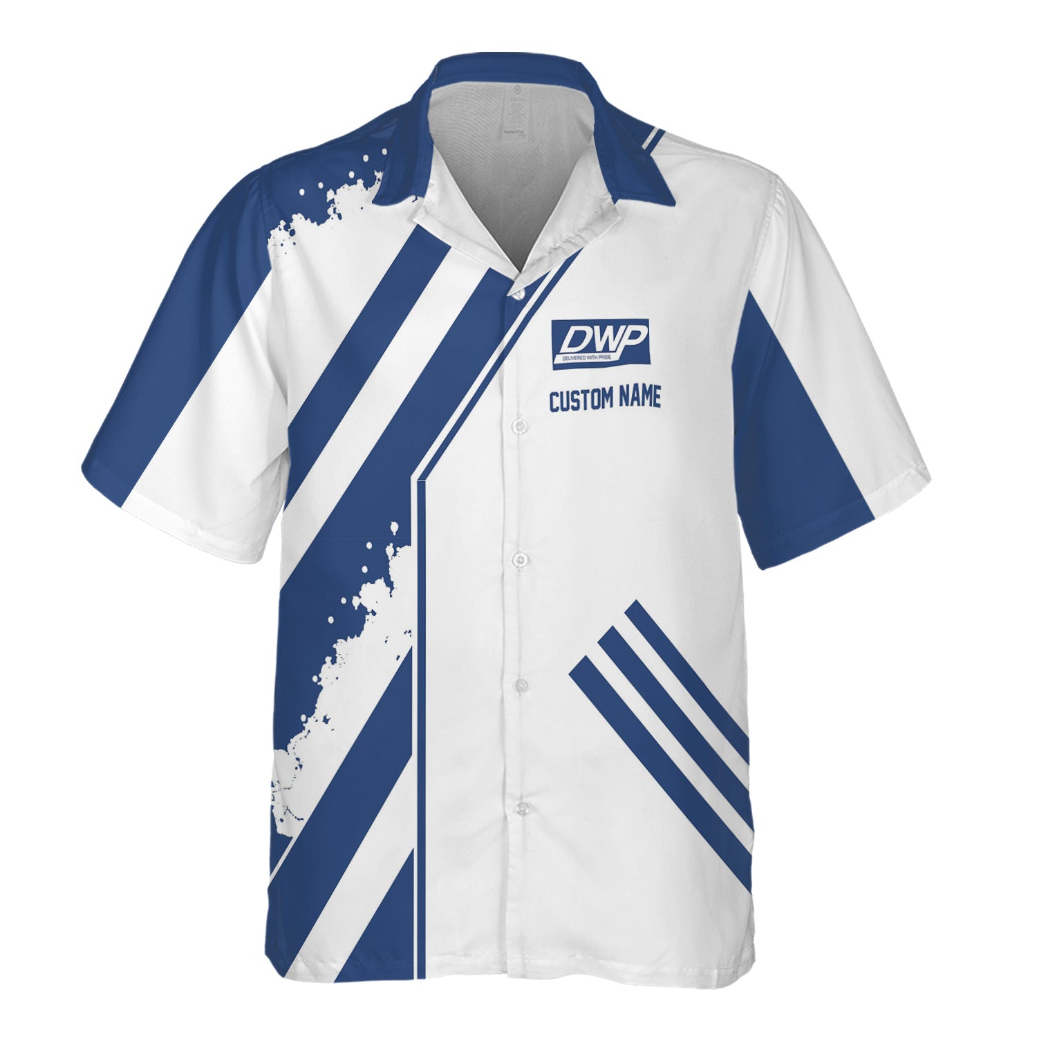 Railspirit Personalized Duluth, Winnipeg and Pacific Railway Hawaiian Shirt Locomotive Design Train Shirt for Train Enthusiast