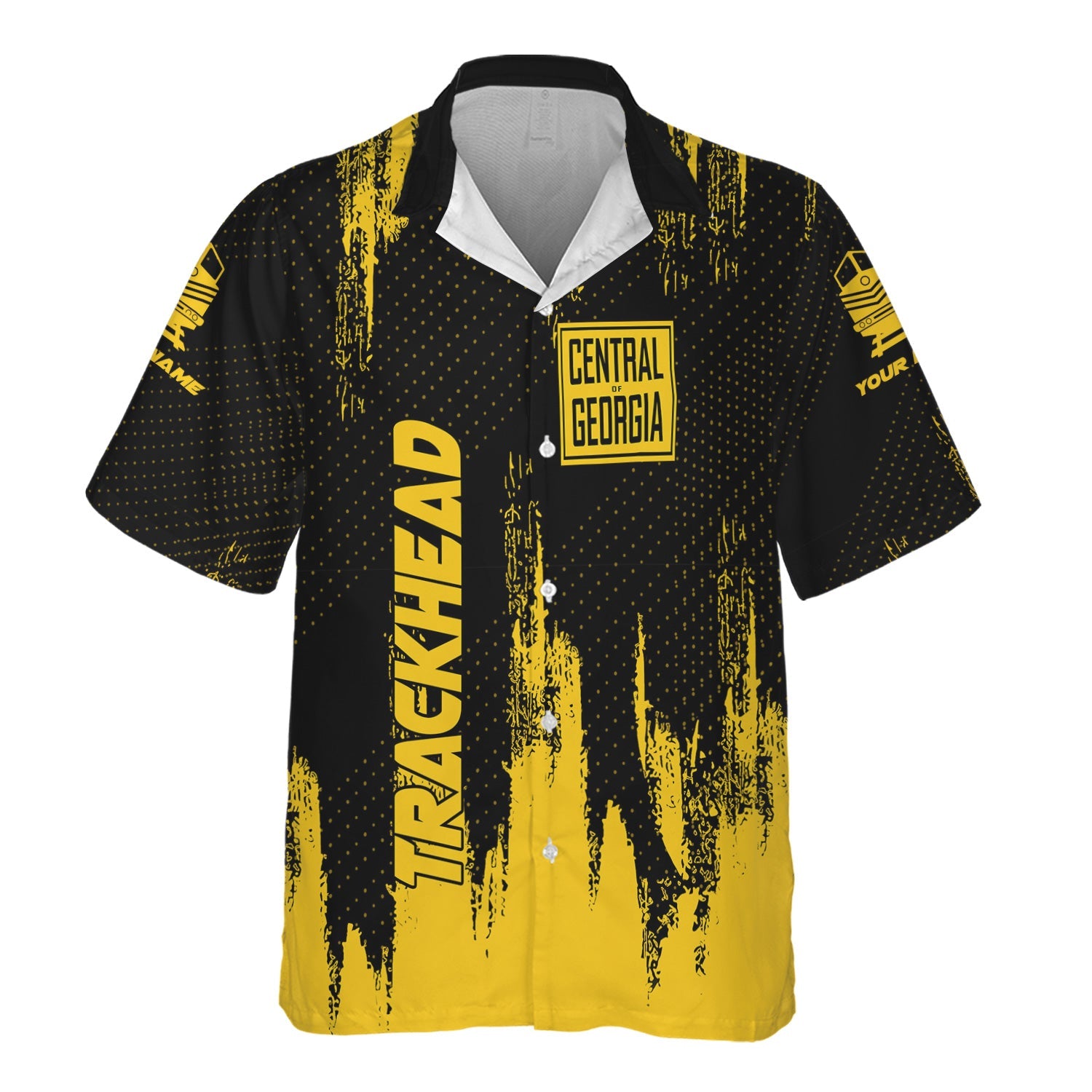 Railspirit Personalized Central of Georgia Railway Hawaiian Shirt Paint Impact Design Train Shirt for Trackhead