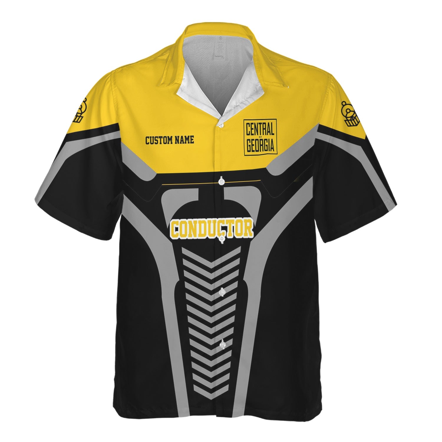 Railspirit Personalized Central of Georgia Railway Hawaiian Shirt Track-Inspired with Custom Job Position Train Shirt