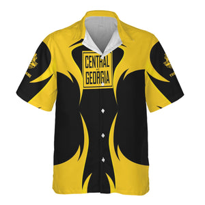 Railspirit Personalized Central of Georgia Railway Hawaiian Shirt Distinctive Flame Style Shirt For Steam Engine Addict