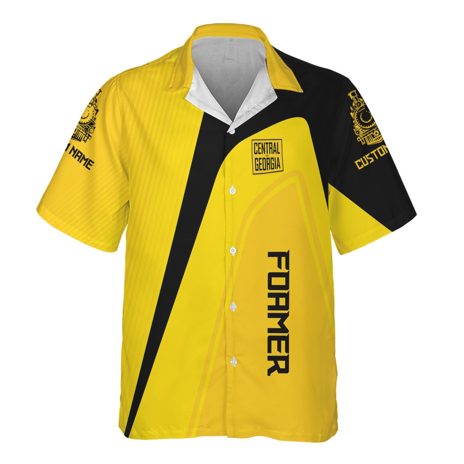 Railspirit Personalized Central of Georgia Railway Hawaiian Shirt Vibrant Striking Style Shirt For Rail Enthusiasts