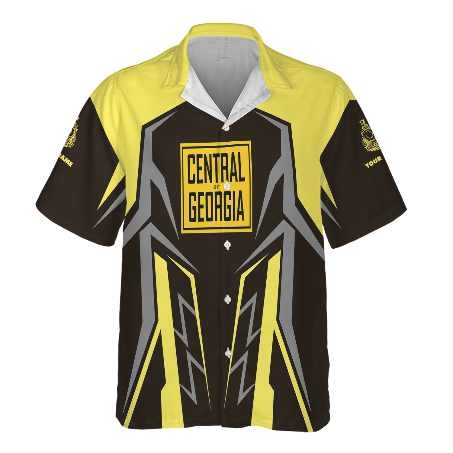 Railspirit Personalized Central of Georgia Railway Hawaiian Shirt Futuristic Design with Custom Job Train Shirt