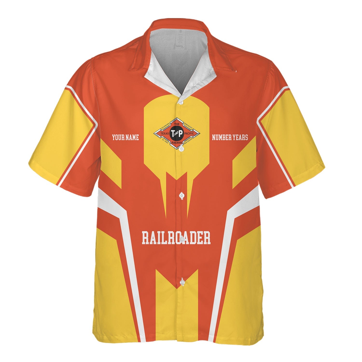 Railspirit Personalized Texas and Pacific Railway Hawaiian Shirt Custom Year Railroader Shirt Gift Idea For Train Lover