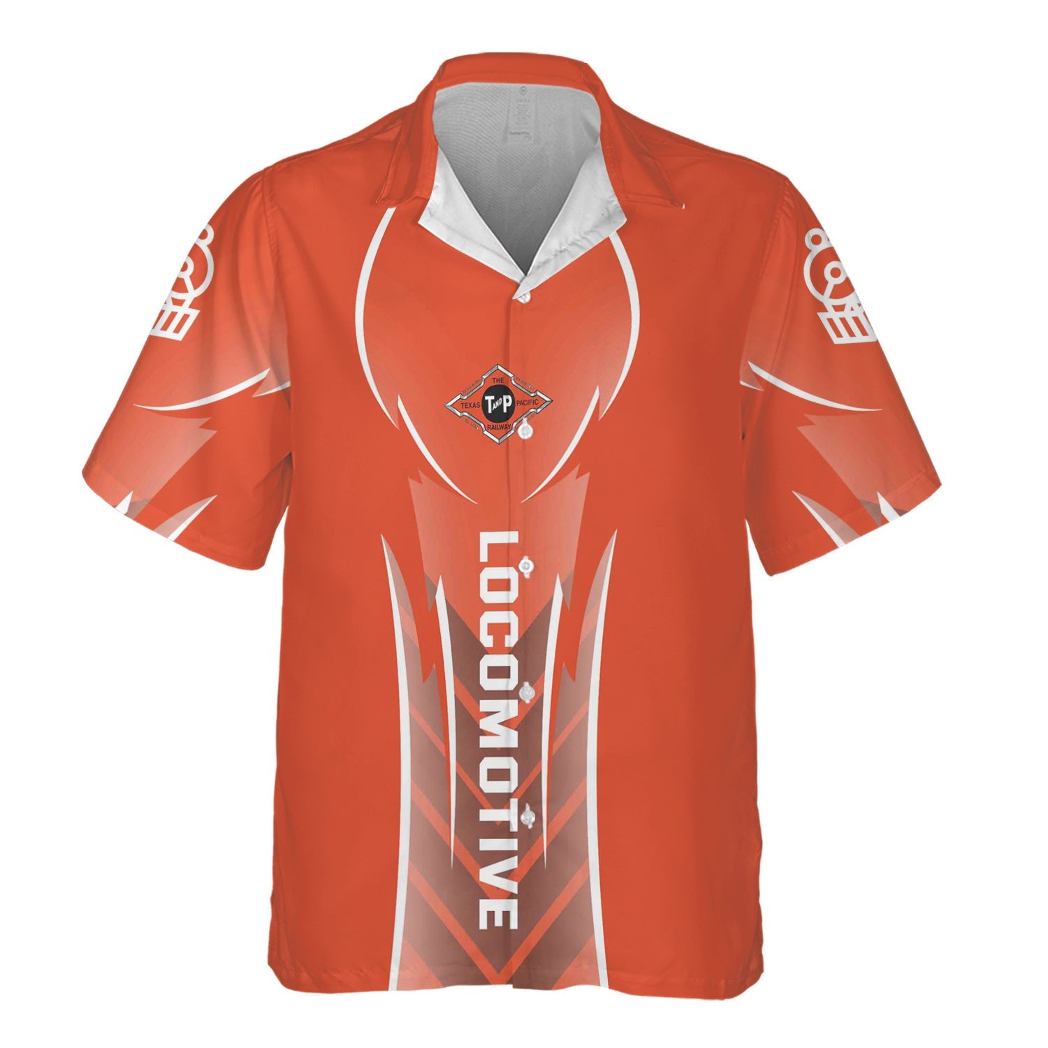 Railspirit Personalized Texas and Pacific Railway Hawaiian Shirt Striking Line Style Train Shirt For Locomotive Lovers