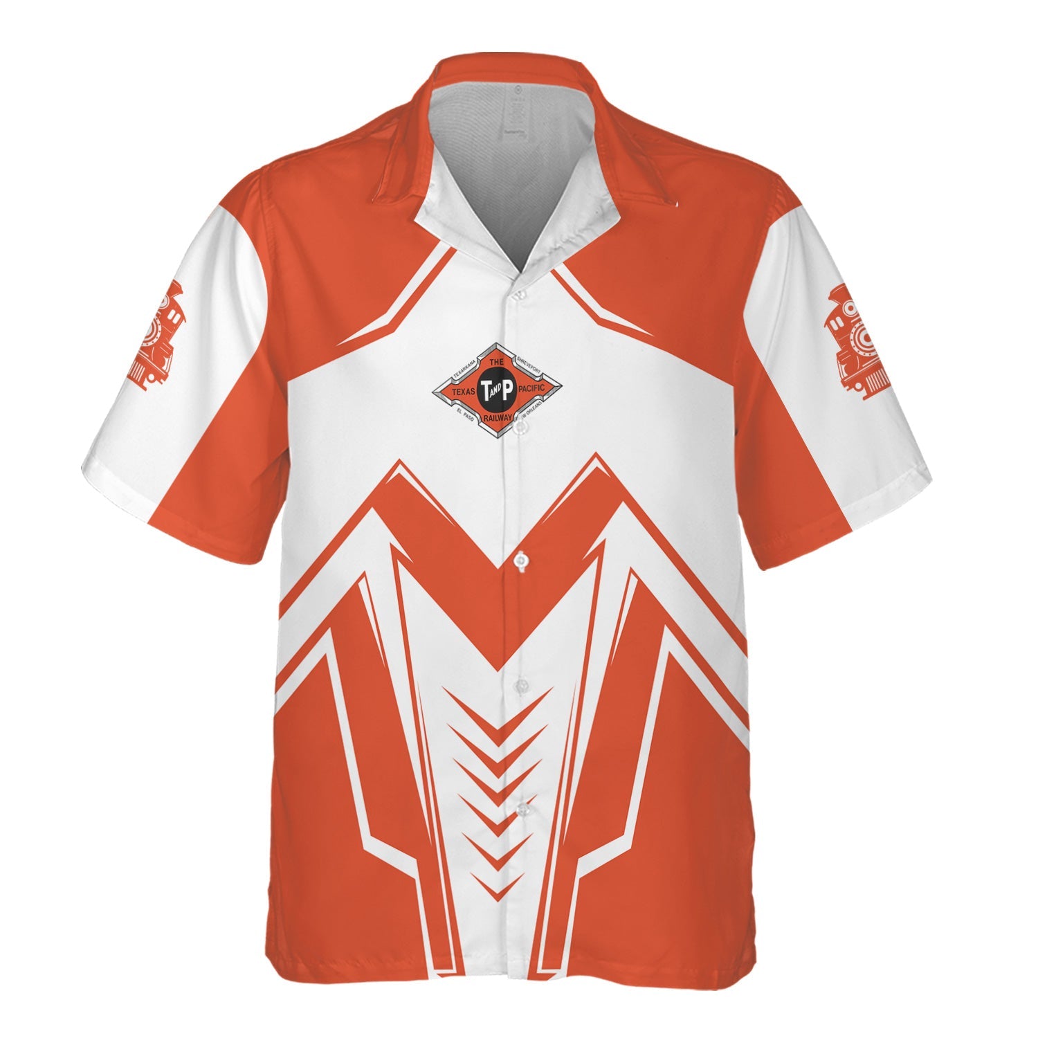 Railspirit Personalized Texas and Pacific Railway Hawaiian Shirt Railway Trainspotter Style Shirt Gift Idea For Foamers