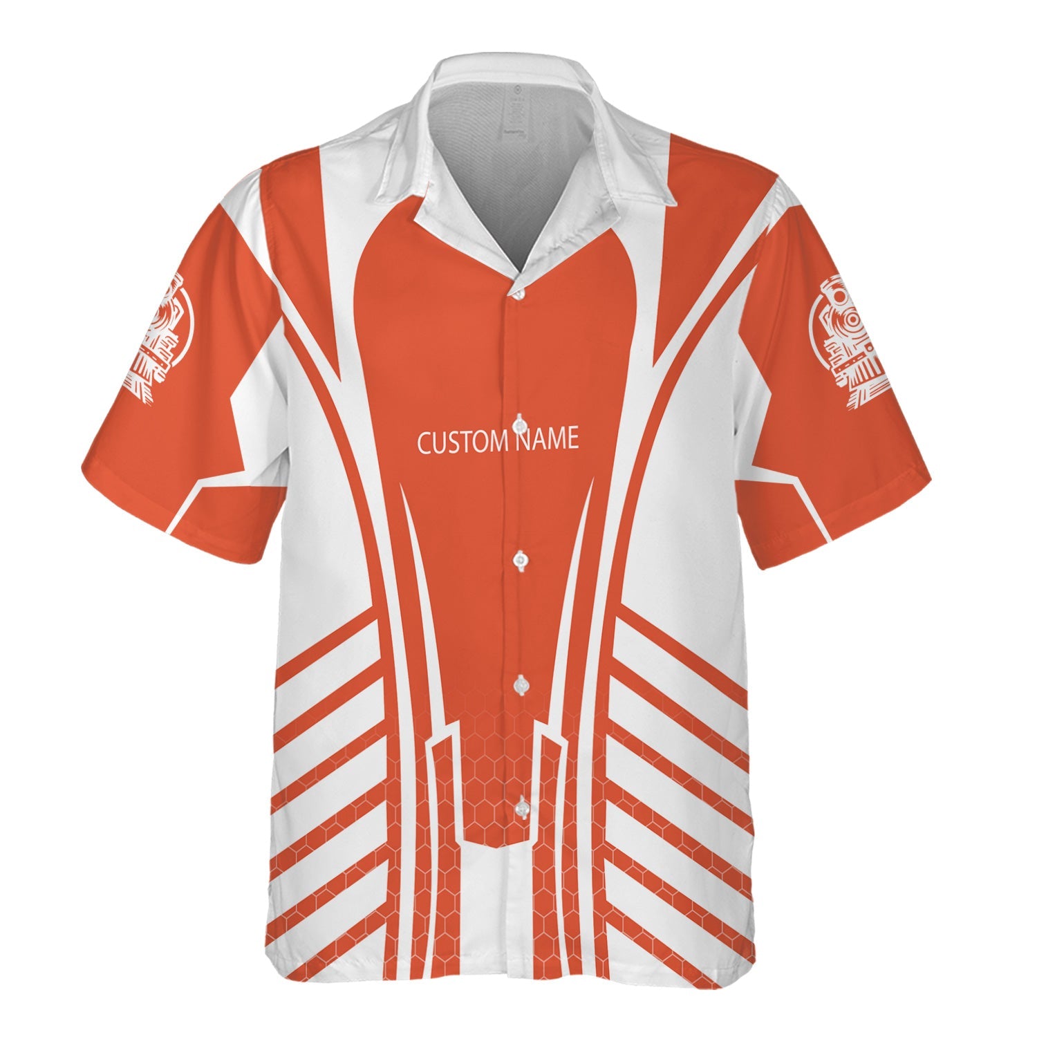 Railspirit Personalized Texas and Pacific Railway Hawaiian Shirt Striped Railroad Style Train Shirt All Over Print