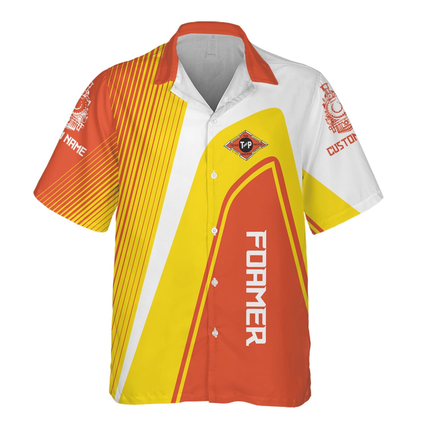 Railspirit Personalized Texas and Pacific Railway Hawaiian Shirt Vibrant Striking Style Shirt For Rail Enthusiasts