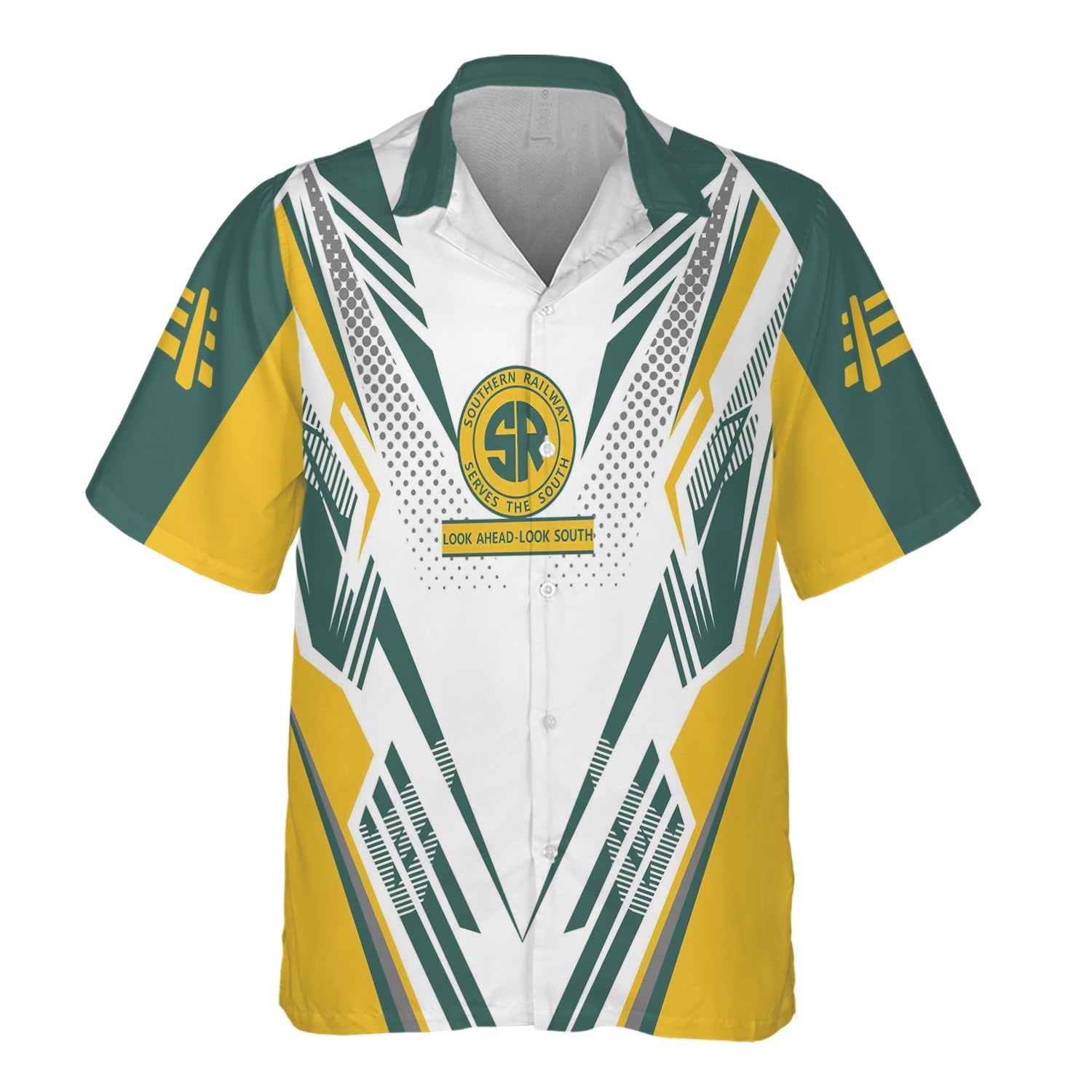 Railspirit Personalized Southern Railway U.S Hawaiian Shirt Railroad Tribute Design SOU Train Shirt for Train Lovers