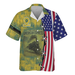 Railspirit Personalized Southern Railway U.S Hawaiian Shirt Retro American Express Train With USA Flag SOU Shirt