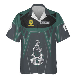 Railspirit Personalized Southern Railway U.S Hawaiian Shirt Steam Locomotive Engine Graphic SOU Train Shirt All Over Print