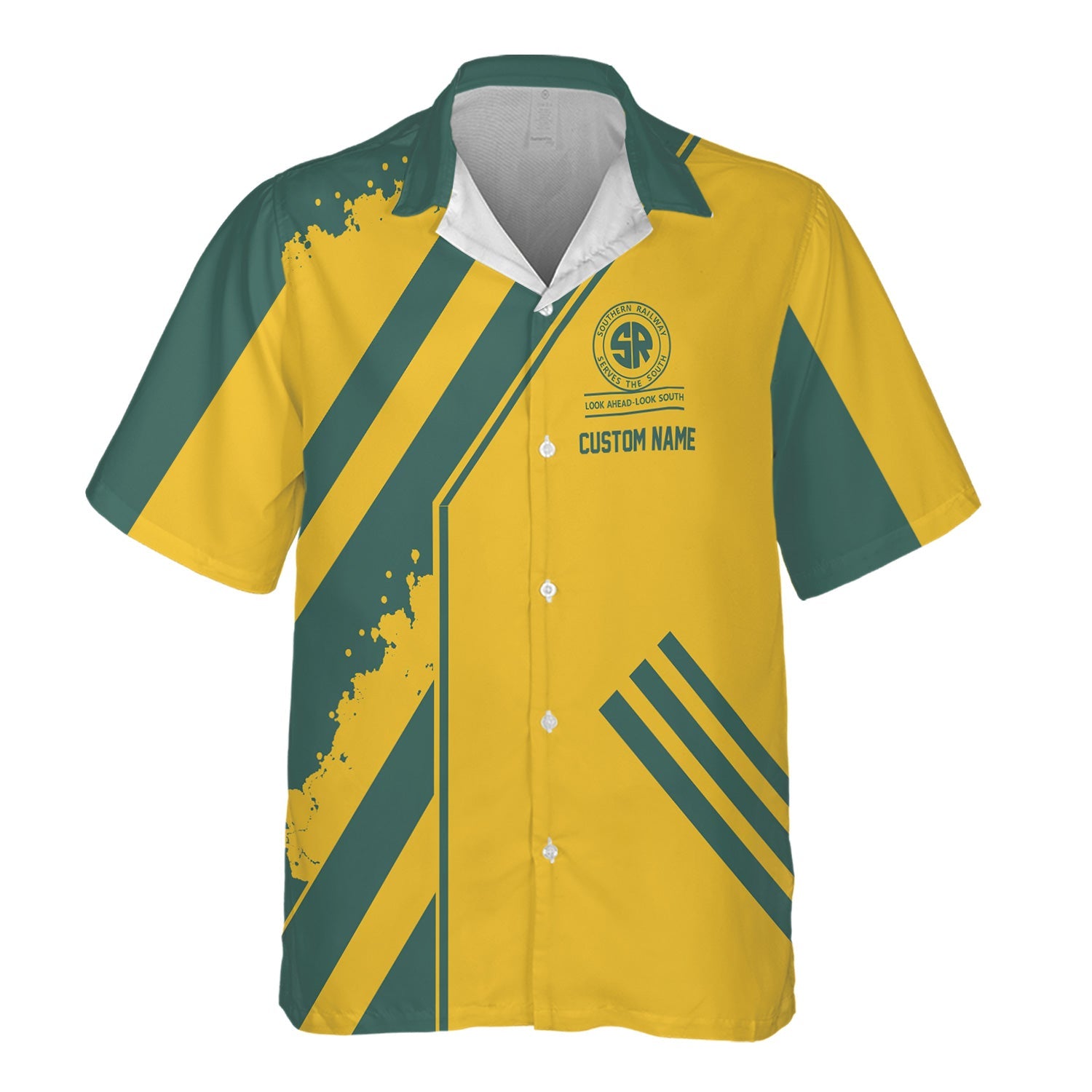 Railspirit Personalized Southern Railway U.S Hawaiian Shirt Locomotive Design SOU Train Shirt for Train Enthusiast