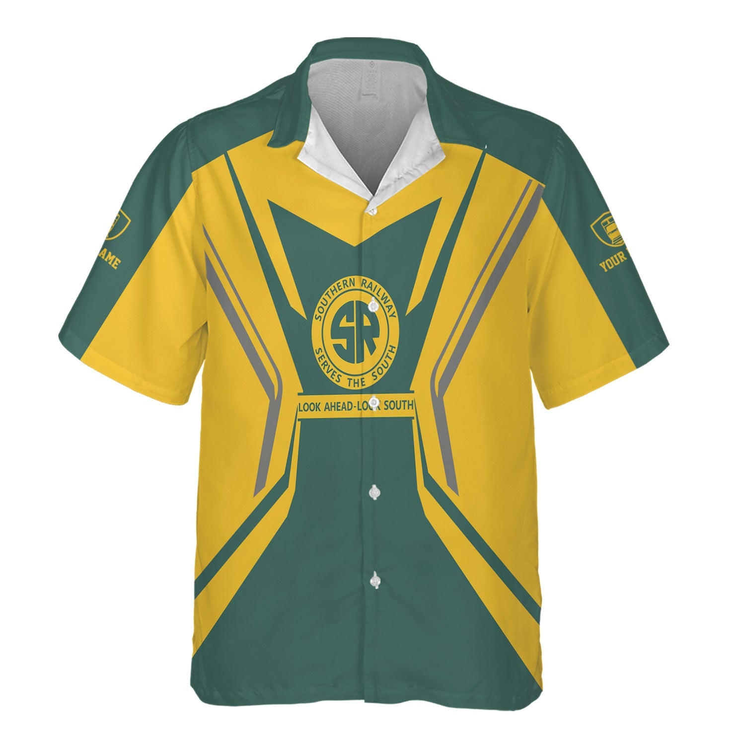 Railspirit Personalized Southern Railway U.S Hawaiian Shirt Unique Style with Custom Job SOU Train Shirt