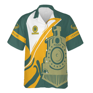 Railspirit Personalized Southern Railway U.S Hawaiian Shirt Flame-Inspired Style SOU Shirt Gift Idea For Train Lovers