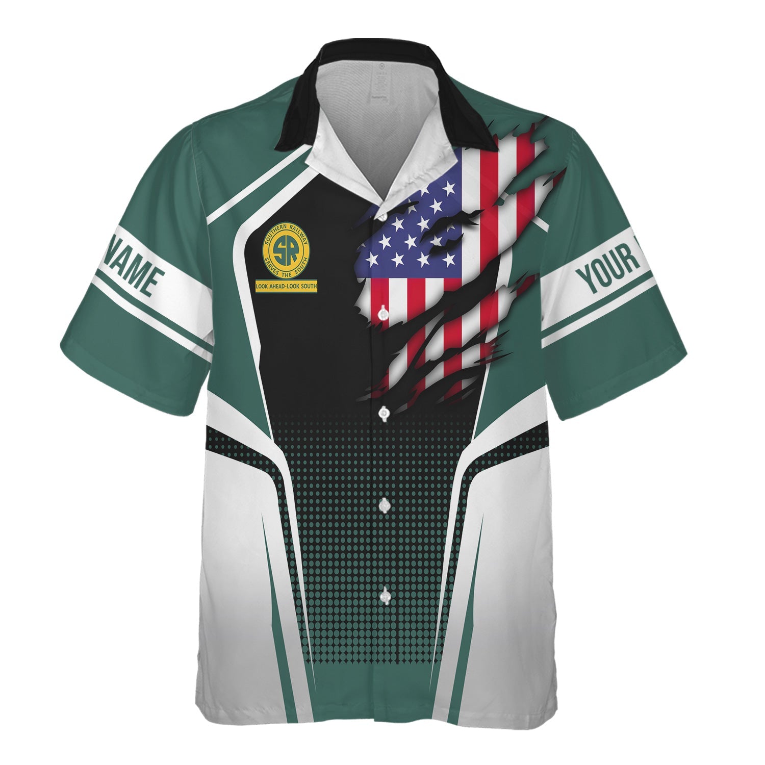 Railspirit Personalized Southern Railway U.S Hawaiian Shirt American Eagle Vintage Train SOU Shirt