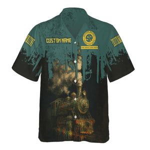 Railspirit Personalized Southern Railway U.S Hawaiian Shirt Vintage Train Art Style SOU Shirt For Locomotive Fans